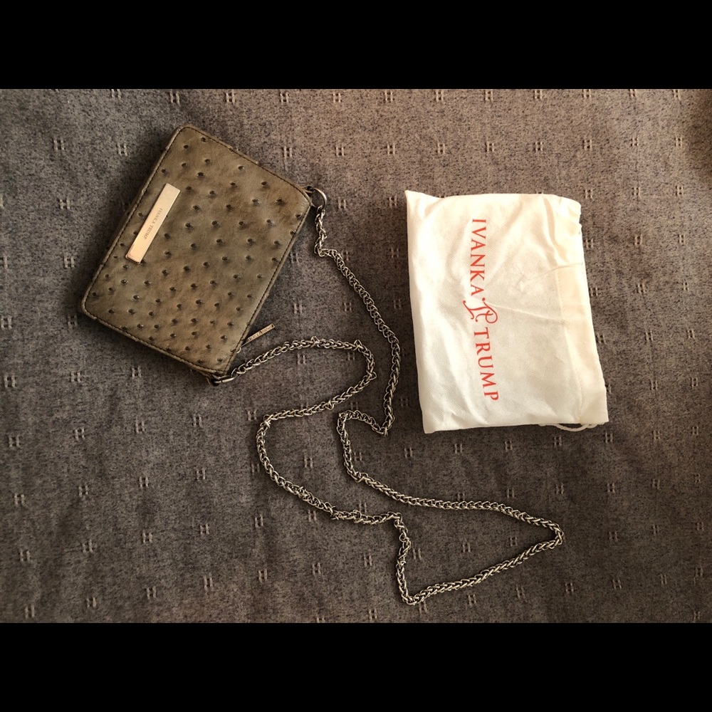 Ivanka Trump faux ostrich skin crossbody bag
